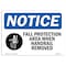 Signmission OSHA Sign, Fall Protection Area When Handrail, 24in X 18in Rigid Plastic, 24" W, 18" H, Landscape OS-NS-P-1824-L-12445 - alternate 1